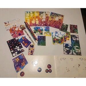 90s Lisa Frank Sticker Lot Holographic Dophins Horses Album 80's Pencils...